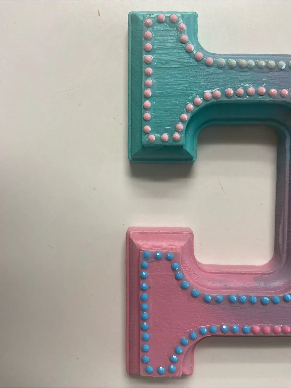 Handmade wooden letter